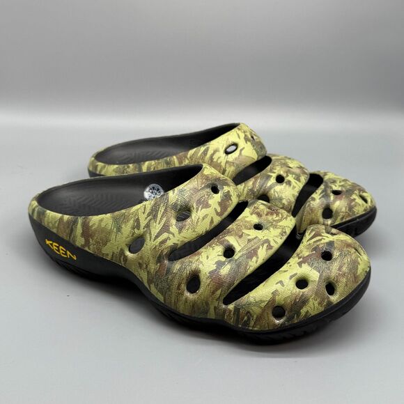 KEEN Yogui Arts Men's 9 Camo Green Rubber Classic Clogs Lightweight Slip On - Picture 1 of 11